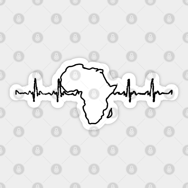 Black African heartbeat Sticker by Fafi